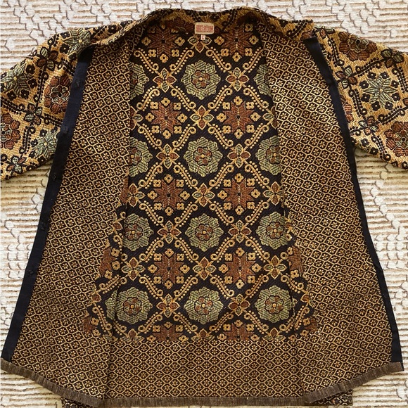 Women’s Vintage Cotton Tapestry Hand Woven Jacket/Coat - Large - Picture 1 of 7